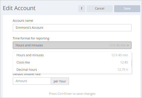 Time format