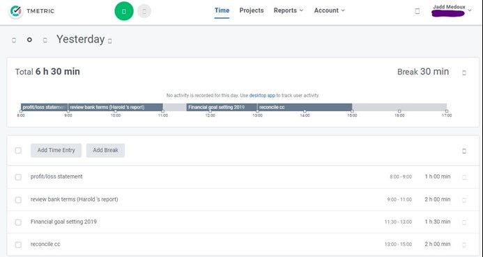 Time recording software for accountants 1