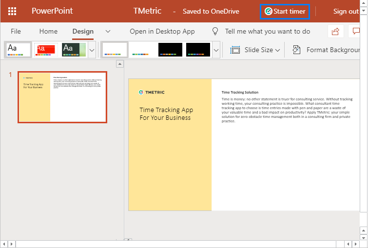 Monitor time spent on presentation in PowerPoint Online