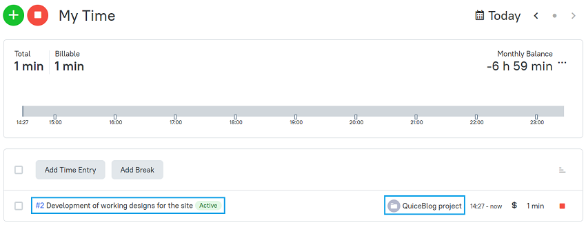 Start timer on a ticket