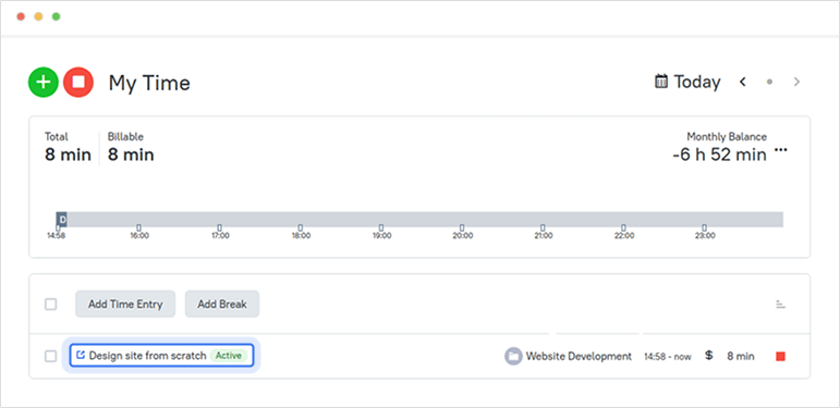 Start timer on a task