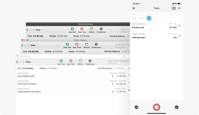 Time tracking app for consultant