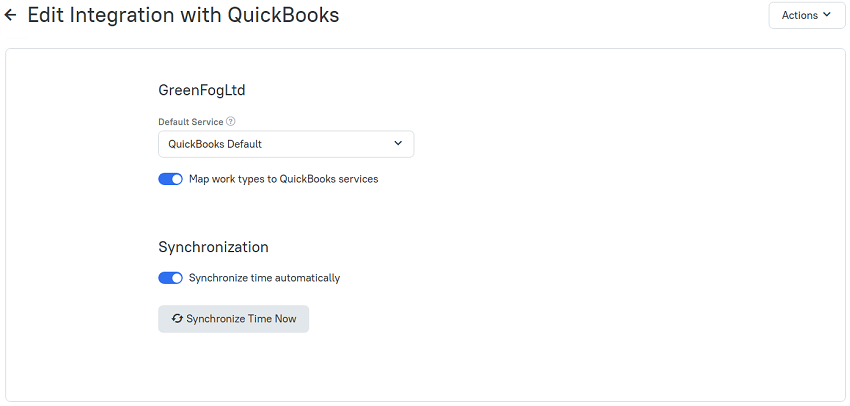 Create Integration with QuickBooks